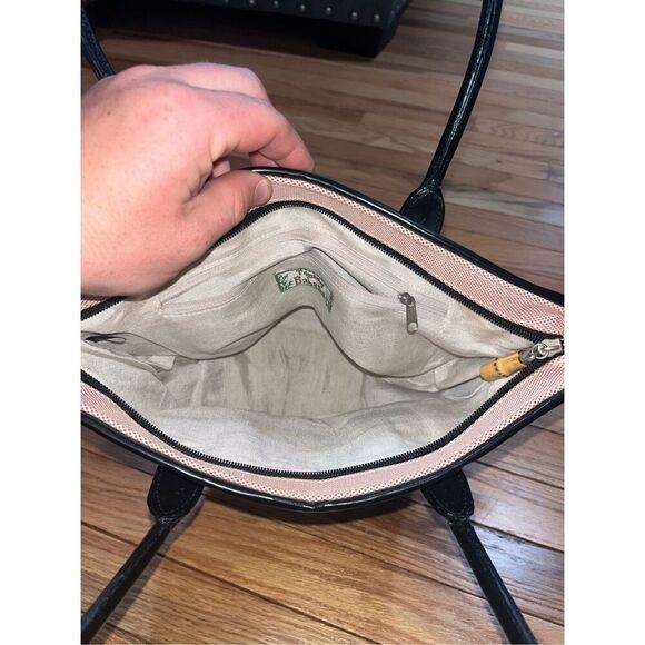 Vintage Tommy Bahama Small Shoulder Tote Bag Red Woven Zip Closure - Picture 5 of 6